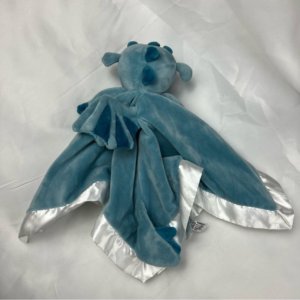 Douglas Baby Dragon Lovey Security Blanket Baby Plushie Fleece Blue Soft Lovie - Picture 4 of 11